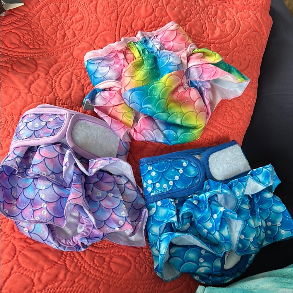 Colorful Mermaid Scale Reusable Dog Diapers